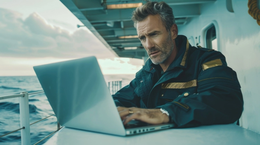 A man sitting at a table using a laptop. Suitable for technology concepts