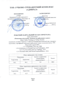 Початкова підготовка з безпеки на риболовних суднах